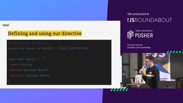 JS Roundabout #16 @ Trint - 'Directives and Strategies: Securing GraphQL' смотреть онлайн