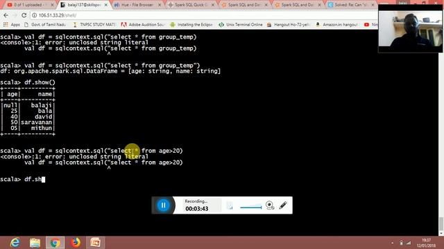 spark-sql 7 performing select operation using the temp table смотреть онлайн