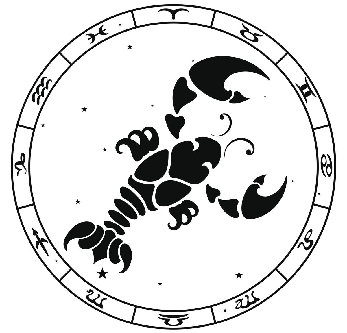 Круглый символ скорпиона знак зодиака