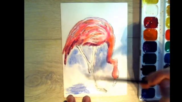 Скетч фламинго. Flamingo sketch. Как нарисовать фламинго акварелью. Акварельная иллюстрация