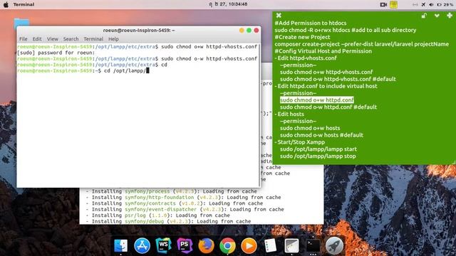 create new Laravel project and config virtual hosts ubuntu