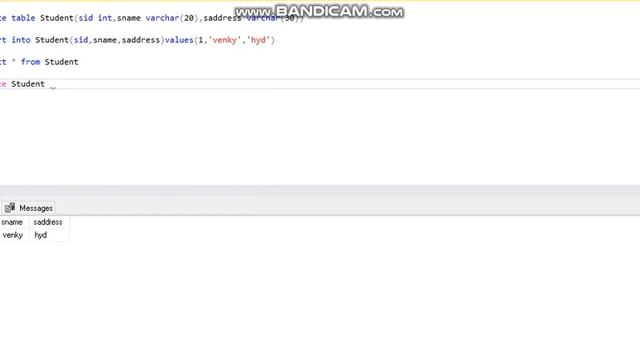how to create table insert update delete in sql server in Telugu