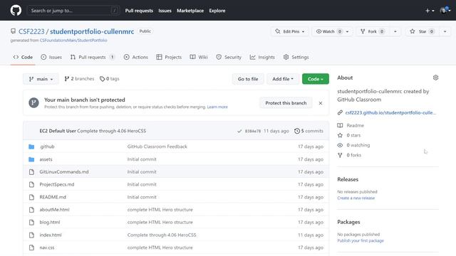How to set up the Projects page HTML Structure of a Student Portfolio website including Font Awesom