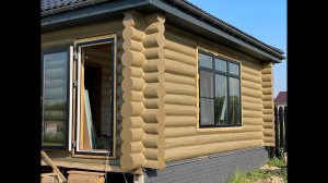 Отделка красивой бани 6х6м. Баня из рубленного бревна.