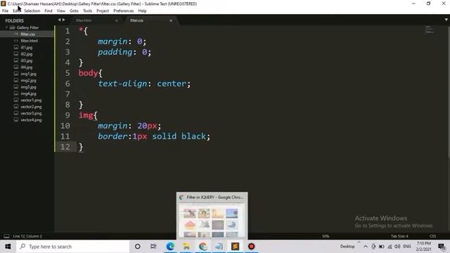 How to make filterable image gallery in HTML CSS & JQUERY
