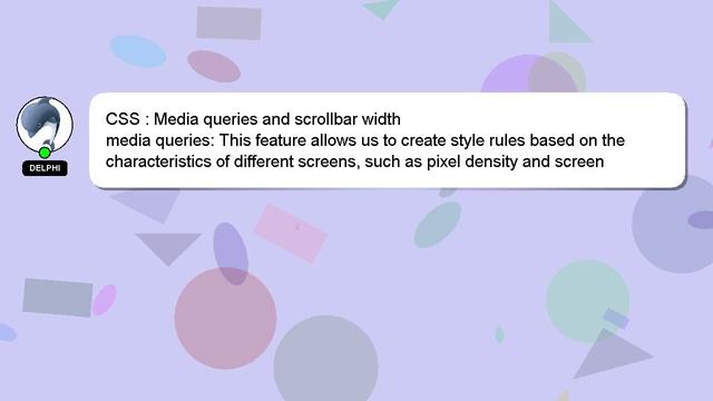 CSS : Media queries and scrollbar width