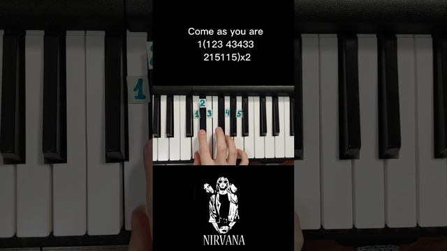 Come as you are Nirvana on piano 🎹 tutorial смотреть онлайн