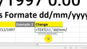 text format change to date in excel function