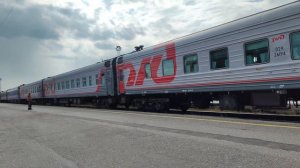 ТЭП70-466 со скорым поездом 054Я "Дневной экспресс" Сыктывкар - Усинск отправляется со ст. Печора