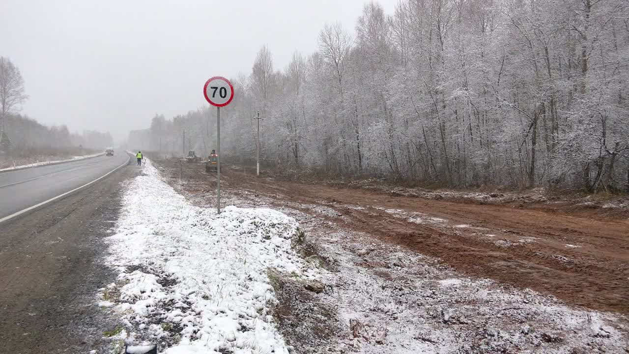 Лось на дороге под Костромой