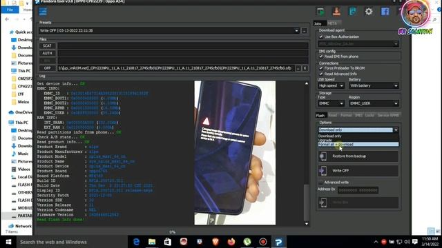 Corrupted Image boot/recovery FIX OPPO A54 CPH2239 Via Pandora BoX / How To Flash OPPO Device