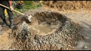 Заезд с бетонными оголовками