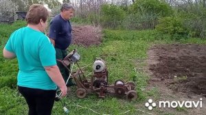 Плуг "Лебёдка" своими руками, первое испытание. Пашем огород??