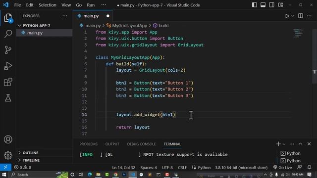 Grid layout to Python Kivy app | Python Kivy app development | Python for Android | Bangla | part-7