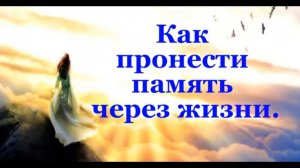Как пронести память через жизни #Сорадение #ВиО #Память