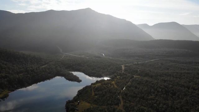 Хибины, озеро Малый Вудъявр. Аэросъемка. смотреть онлайн