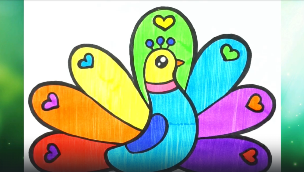 Радужный Павлинчик. Рисуем с детьми легко! смотреть онлайн