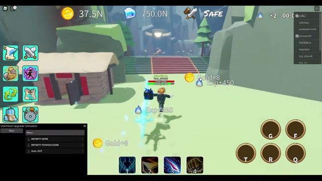 Roblox Unlimited Upgrade Simulator Script - INFINITY GEMS, COIN, POWER 2022 смотреть онлайн