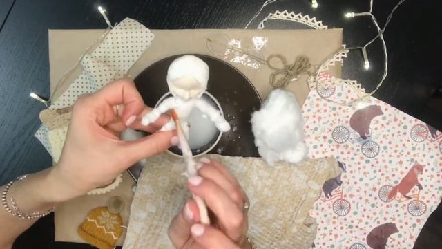 Как сделать ватную ёлочную игрушку? ТанинаВАТА девочка в платочке 1 смотреть онлайн