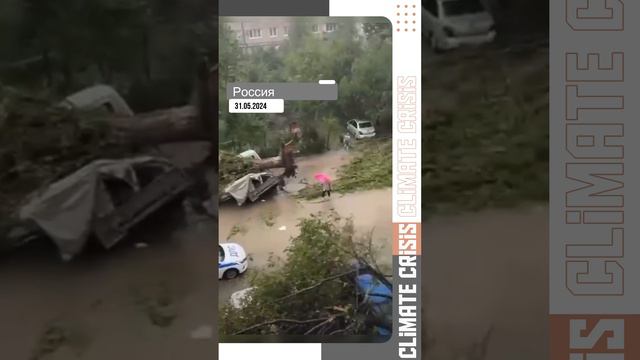 ☔💥 31 мая Черкесская область была охвачена мощным штормом с градом и сильным ливнем!