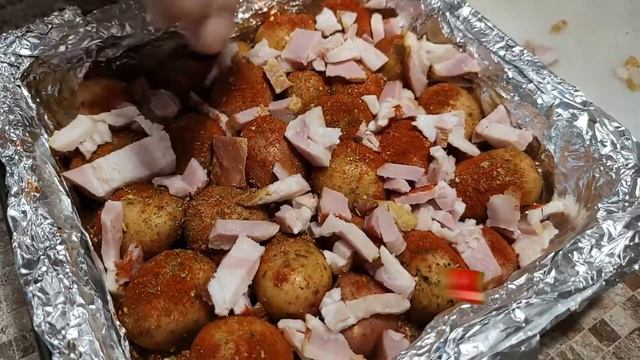 Kартофель с салом в духовке простой рецепт!