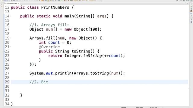 Print from to 1 to 100 without using any Loop and Recursion || OCJP Question