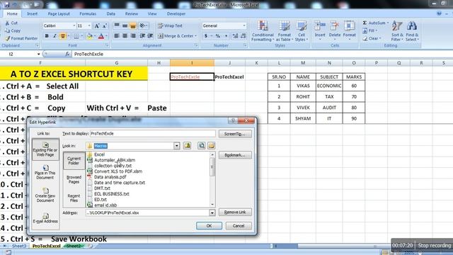 EXCEL: A TO Z EXCEL SHORTCUT KEY смотреть онлайн