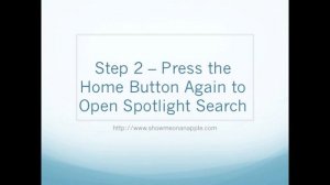 How to Open Spotlight Search iPhone HD