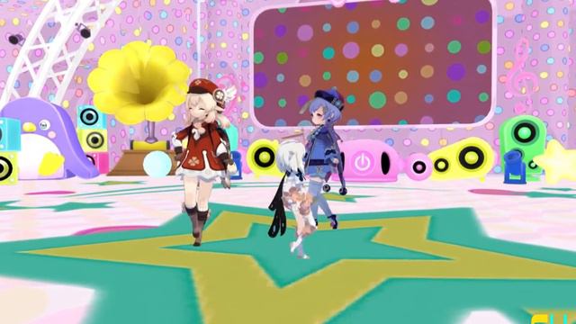 【Genshin Impact MMD】 Paimon, Klee, Qiqi Pico Pico Tokyo