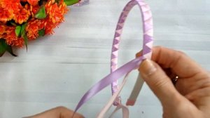 Как оплести ободок двумя лентами и плетение из лент для украшения ободка\Master diy.