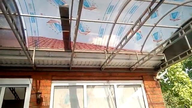 Замена сотового  поликарбоната на монолитный 2мм.