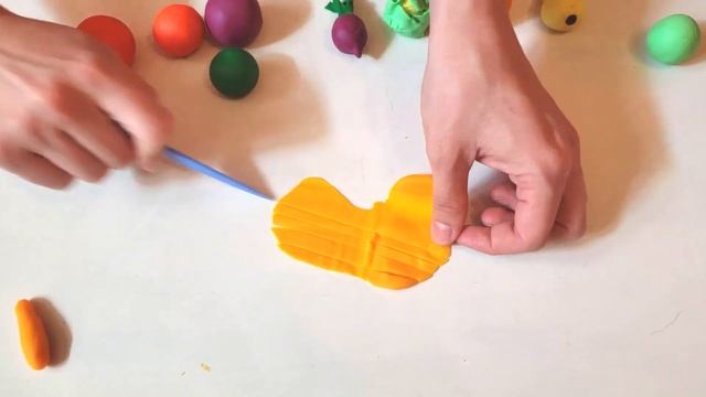 Лепим овощи и фрукты из пластилина Плей До Play Doh / Учим фрукты и овощи