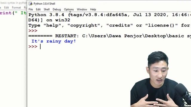 The first python program: Basic syntax to know #1