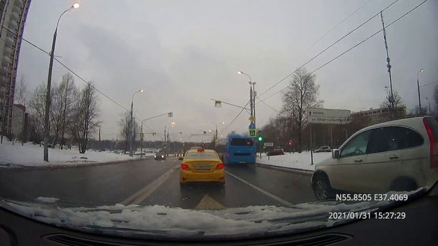 Driving in Moscow city: Щукино - Южное Тушино - Покровское-Стрешнево 31/01/2021 (timelapse 4x)