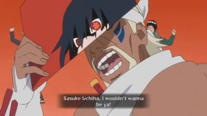 Киллер Би читает реп, а Наруто танцует на фоне вместе с Саске, Гаем и Кисаме.