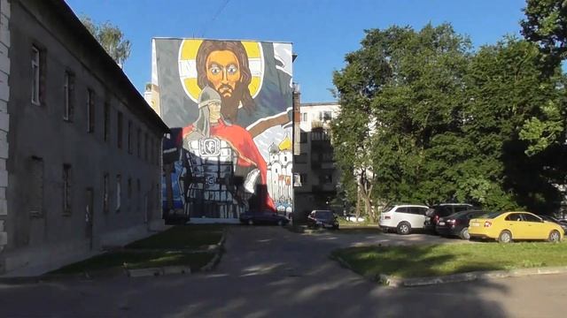 граффити в Великом Новгороде, арт объект Александр Невский смотреть онлайн