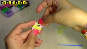 # 9 Банан из резиночек на рогатке Брелок Как плести