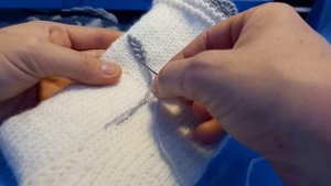 Объёмная вышивка по вязанному полотну.Колоски пшеницы! часть 1.