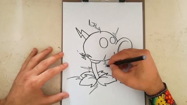 COMO DIBUJAR AL LANZAGUISANTES ELECTRICO - plants vs zombies 2 смотреть онлайн