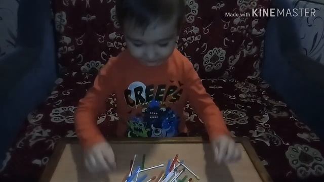 Быстрая развивашка из ватных палочек и трубочек! смотреть онлайн