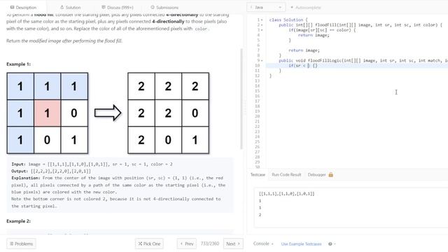 Grind 75 - Flood Fill - Java Solution смотреть онлайн