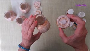 Декупаж на баночках для специй. Не простые, а золотые!