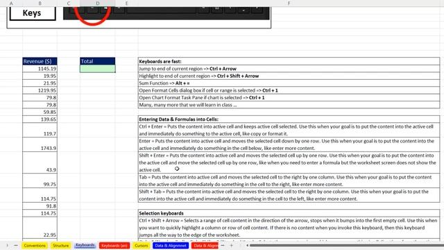 Introduction to Microsoft 365 Excel & Conventions for Class - 365 MECS 01
