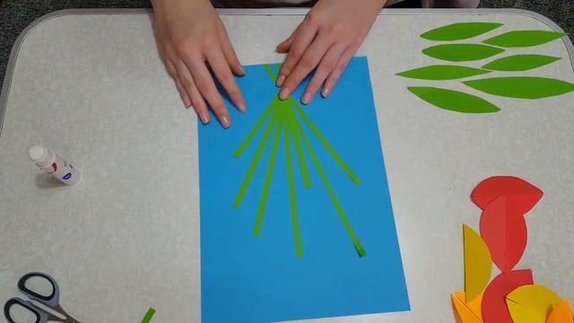 Тюльпаны, Аппликация из цветной бумаги. смотреть онлайн