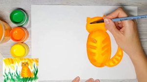 Урок рисования для детей от 3 лет. Как нарисовать котика.