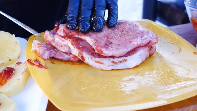 Отбивные с ананасами | Гриль рецепт ?????