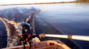 Tohatsu-3,5 4 тактная на самодельной дори