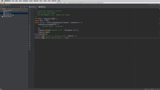 lession 05 Create Node server with Babel ES6