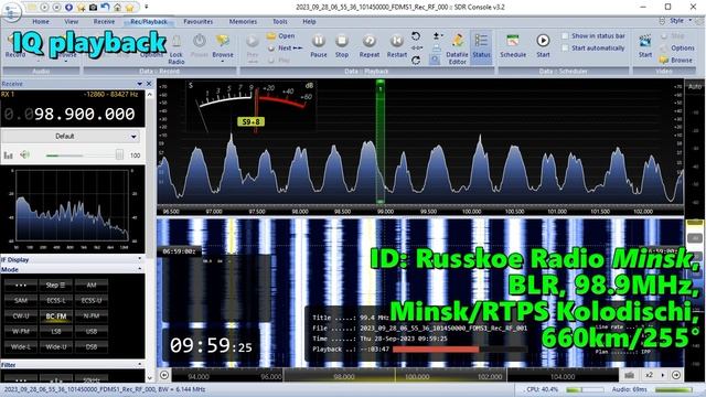28.09.2023 07:40UTC, [Tropo], Русское Радио, Минск, Белоруссия, 98.9МГц, 660км