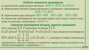 Смешанное произведение векторов. (Векторная алгебра - урок 8)